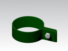 Palo Tubolare  Tondo Verde Diametro 48mm -  Altezza Palo 130 cm - Completo di 3 Collari per Fissaggi - 4