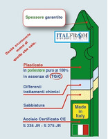 Paletto Recinzioni a 'T' in Ferro Plastificato Verde-Sezione mm30X30X3-Altezza 200 cm - 2