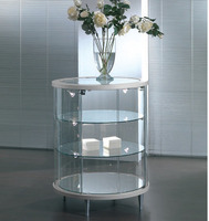 Banco Vetrina Rotondo in Cristallo Temperato H 93 cm