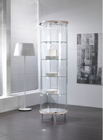 Vetrina in Cristallo Temperato 4 Ripiani  Altezza 190 cm Diametro 56cm