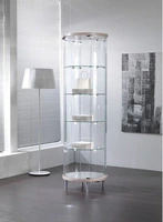 Vetrina in Cristallo Temperato 4 Ripiani  Altezza 190 cm Diametro 56cm