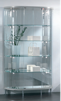 Vetrina Semiovale in Cristallo Temperato 4 Ripiani  (112x38X190)