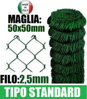 25mt-ROTOLO RETE METALLICA ZINCATA PLASTIFICATA 'MAGLIA SCIOLTA'- TIPO STANDARD - H 300 cm
