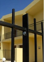 Piantana in Ferro Piatto Zincato 50x8mm - a Tassellare - H 110 cm (Completa di Bulloneria) - 3