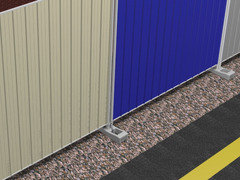 Pannelli Recinzione Temporanea Grecata da Cantiere in Lamiera Zincata Preverniciata cm 210x200h - 2