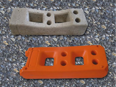 Plinto in Calcestruzzo PVC Arancio per Recinzione Temporanea Cantiere - 2