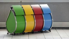 Pattumiera per Collettività Arredo Urbano Rifiuti Differenziata in Acciaio Inox - 2