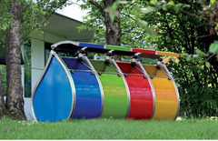 Pattumiera per Collettività Arredo Urbano Rifiuti Differenziata in Acciaio Inox - 4