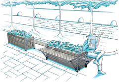 Fioriera Modulare Integrabile con Panca e Sedile 1,5 m in Acciaio Inox - 3