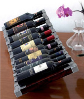 Espositore Portabottiglie di Vini da Banco in Acciaio Inox e Legno di Faggio - 2