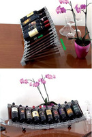 Espositore Portabottiglie di Vini da Banco in Acciaio Inox e Legno di Faggio - 3