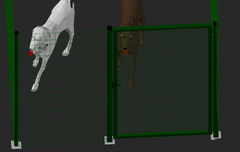 Recinto-Box Modulare per Cani in Ferro Zincato e Verniciato Verde-con Pali a Tassellare - cm 200x200 - 2