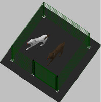 Recinto-Box Modulare per Cani in Ferro Zincato e Verniciato Verde-con Pali a Tassellare - cm 200x200 - 3