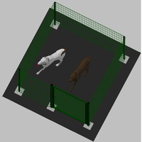 Recinto-Box Modulare per Cani in Ferro Zincato e Verniciato Verde-con Pali a Tassellare - cm 200x200 - 2