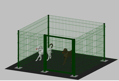 Recinto-Box Modulare per Cani in Ferro Zincato e Verniciato Verde-con Pali a Tassellare - cm 200x200