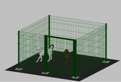 Recinto-Box Modulare per Cani in Ferro Zincato e Verniciato Verde-con Pali a Tassellare - cm 200x200