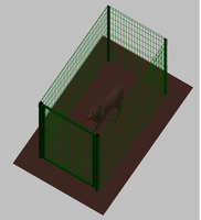 Recinto-Box Modulare per Cani in Ferro Zincato e Verniciato Verde-con Pali a Interrare - cm 200x100x - 2