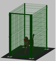 Recinto-Box Modulare per Cani in Ferro Zincato e Verniciato Verde-con Pali a Tassellare - cm 200x100