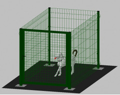 Recinto-Box Modulare per Cani in Ferro Zincato e Verniciato Verde-con Pali a Tassellare - cm 200x100
