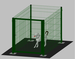 Recinto-Box Modulare per Cani in Ferro Zincato e Verniciato Verde-con Pali a Tassellare - cm 200x100