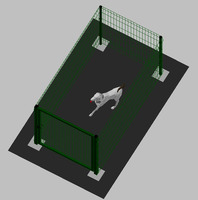 Recinto-Box Modulare per Cani in Ferro Zincato e Verniciato Verde-con Pali a Tassellare - cm 200x100 - 2