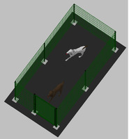Recinto-Box Modulare per Cani in Ferro Zincato e Verniciato Verde-con Pali a Tassellare - cm 200x400 - 2