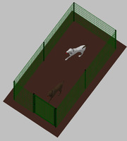 Recinto-Box Modulare per Cani in Ferro Zincato e Verniciato Verde-con Pali a Interrare - cm 200x400x - 2
