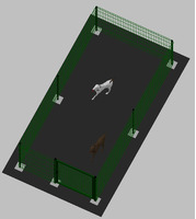 Recinto-Box Modulare per Cani in Ferro Zincato e Verniciato Verde-con Pali a Tassellare - cm 200x400 - 2