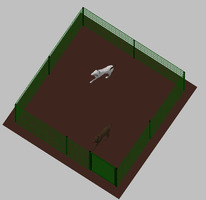 Recinto-Box Modulare per Cani in Ferro Zincato e Verniciato Verde-con Pali a Interrare - cm 400x400x - 2