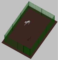 Recinto-Box Modulare per Cani in Ferro Zincato e Verniciato Verde-con Pali a Interrare - cm 600x400x - 2