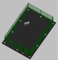 Recinto-Box Modulare per Cani in Ferro Zincato e Verniciato Verde-con Pali a Tassellare - cm 600x400 - 2