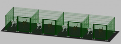 Recinto-Box Modulare per Cani in Ferro Zincato e Verniciato Verde-con Pali a Tassellare - cm 200x200