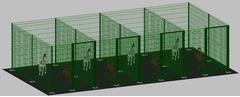 Recinto-Box Modulare per Cani in Ferro Zincato e Verniciato Verde-con Pali a Tassellare - cm 200x400