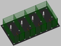 Recinto-Box Modulare per Cani in Ferro Zincato e Verniciato Verde-con Pali a Tassellare - cm 200x400 - 2
