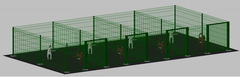 Recinto-Box Modulare per Cani in Ferro Zincato e Verniciato Verde-con Pali a Tassellare - cm 200x400