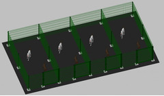 Recinto-Box Modulare per Cani in Ferro Zincato e Verniciato Verde-con Pali a Tassellare - cm 200x400 - 2