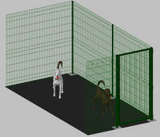 Modulo Aggiuntivo cm 200x400x172h per Recinto-Box Modulare per Cani in Ferro Zincato e Verniciato Ve