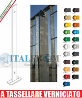 PIANTANA A TASSELLARE VERNICIATA - PROFILO 60X7mm - H  990 mm - PER RECINZIONE MODULARE GRIGLIATO CL