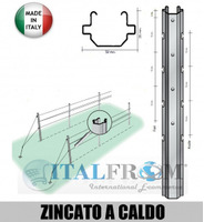 CONF. 10 PZ - PALI PER VIGNETO 'APERTI' 52X35mm -FERRO ZINCATO A CALDO - ALTEZZA: 230 cm - SPESSORE:
