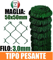 25mt-ROTOLO RETE METALLICA ZINCATA PLASTIFICATA 'MAGLIA SCIOLTA'-TIPO  PESANTE - H 100 cm