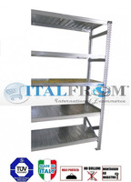 z MODULO CONTINUATIVO- scaffalatura da magazzino zincata H 250 cm , L 150 cm , PROF.40 cm , con 5 ri