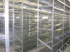 MODULO INIZIALE - scaffalatura da magazzino zincata H 200 cm , L 105 cm ,  PROF. 30 cm , con 4 ripia - 5