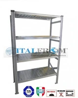 MODULO INIZIALE - scaffalatura da magazzino zincata H 200 cm , L 90 cm ,  PROF. 40 cm , con 4 ripian