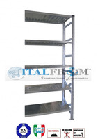 z MODULO CONTINUATIVO- scaffalatura da magazzino zincata H 300 cm , L 120 cm , PROF.40 cm , con 5 ri