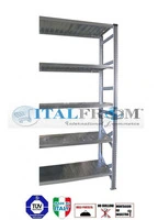 z MODULO CONTINUATIVO- scaffalatura da magazzino zincata H 300 cm , L 120 cm , PROF.80 cm , con 5 ri