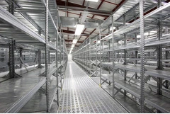 MODULO INIZIALE - scaffalatura da magazzino zincata H 350 cm , L 105 cm , PROF. 30 cm , con 6 ripian - 4