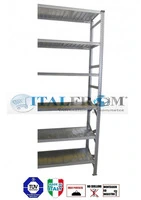 z MODULO CONTINUATIVO- scaffalatura da magazzino zincata H 350 cm , L 105 cm , PROF.50 cm , con 6 ri