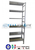 z MODULO CONTINUATIVO- scaffalatura da magazzino zincata H 350 cm , L 90 cm , PROF.50 cm , con 6 rip