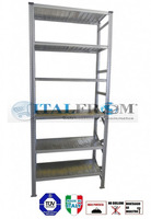 MODULO INIZIALE - scaffalatura da magazzino zincata H 350 cm , L 150 cm ,  PROF. 60 cm , con 6 ripia