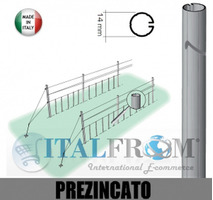 CONF. 100 PZ - TUTORI PREZINCATI PER VIGNETI IMPIANTI A SPALLIERA- DIAMETRO:14mm -SPESSORE:0,5mm- AL